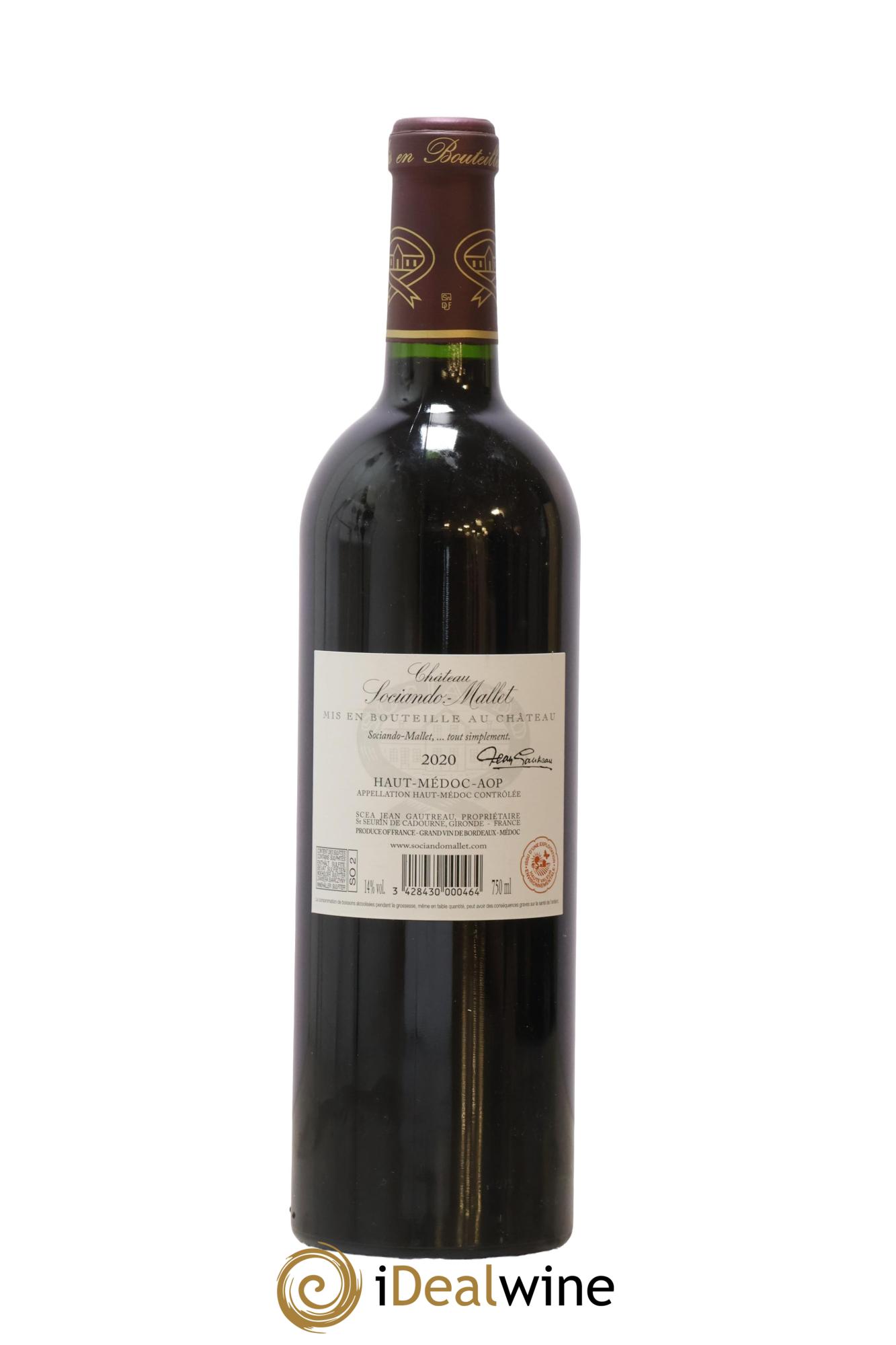 Château Sociando Mallet 2020 - Lot de 1 bouteille - 1