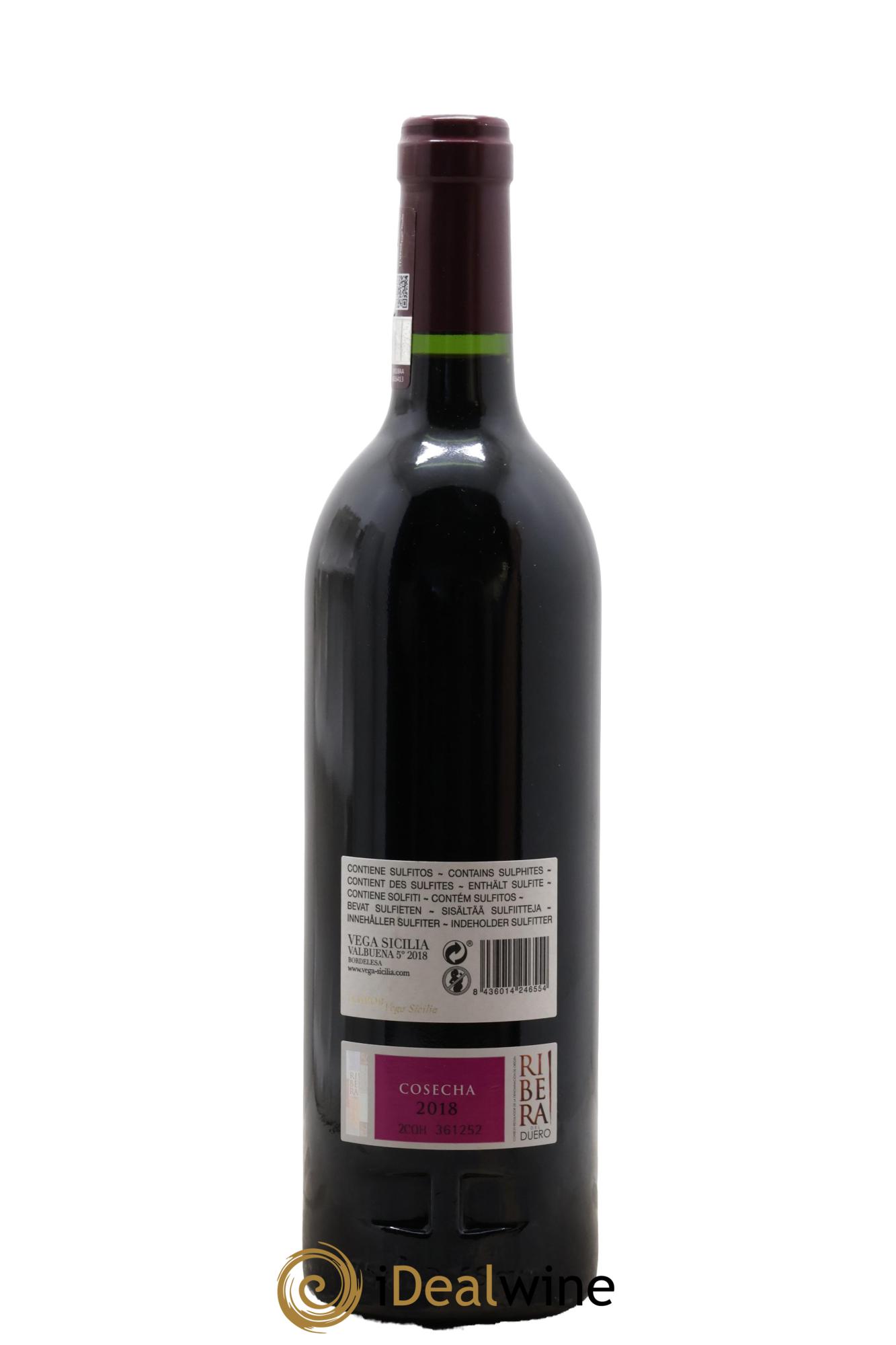 Ribera Del Duero DO Vega Sicilia Valbuena 5 ano Famille Alvarez 2018 - Lot of 1 bottle - 1