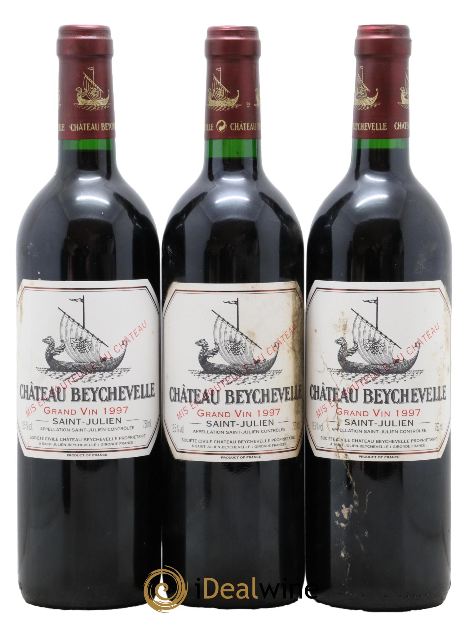 Château Beychevelle 4ème Grand Cru Classé 1997 - Lot de 3 bouteilles - 0