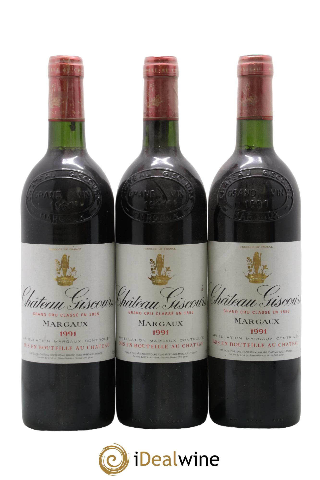 Château Giscours 3ème Grand Cru Classé 1991 - Lot de 3 bouteilles - 0