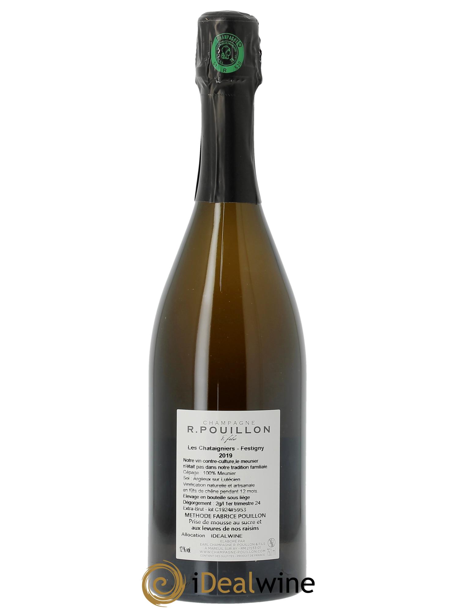 Les Châtaigniers Brut Nature R. Pouillon & fils  2019 - Lot de 1 bouteille - 1