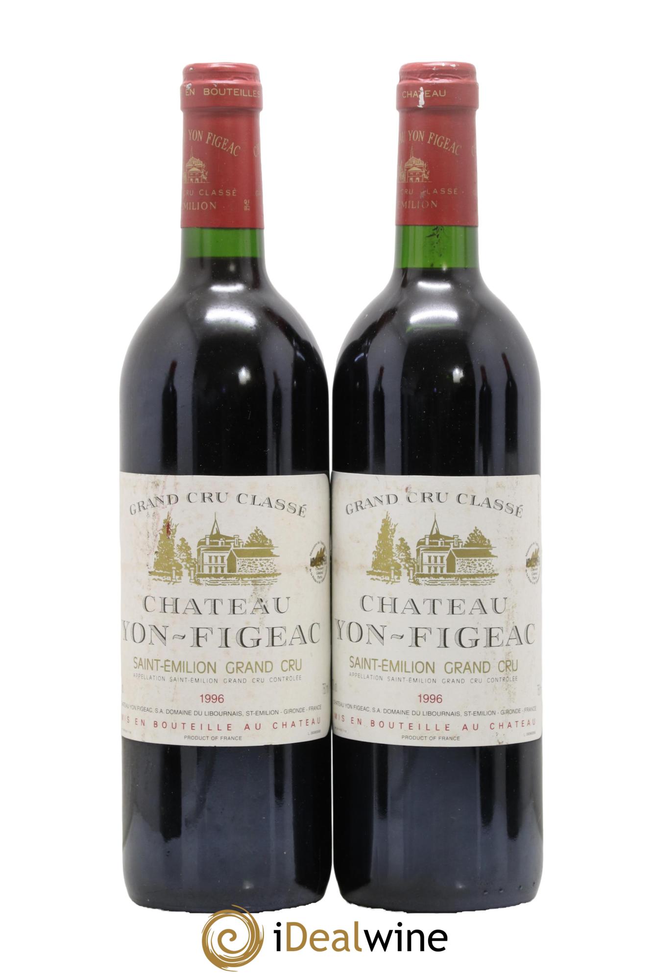 Château Yon Figeac Grand Cru Classé 1996 - Lotto di 2 bottiglie - 0