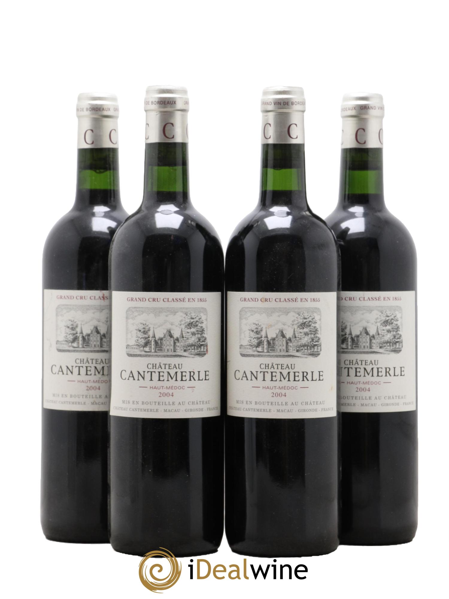 Château Cantemerle 5ème Grand Cru Classé 2004 - Lotto di 4 bottiglie - 0