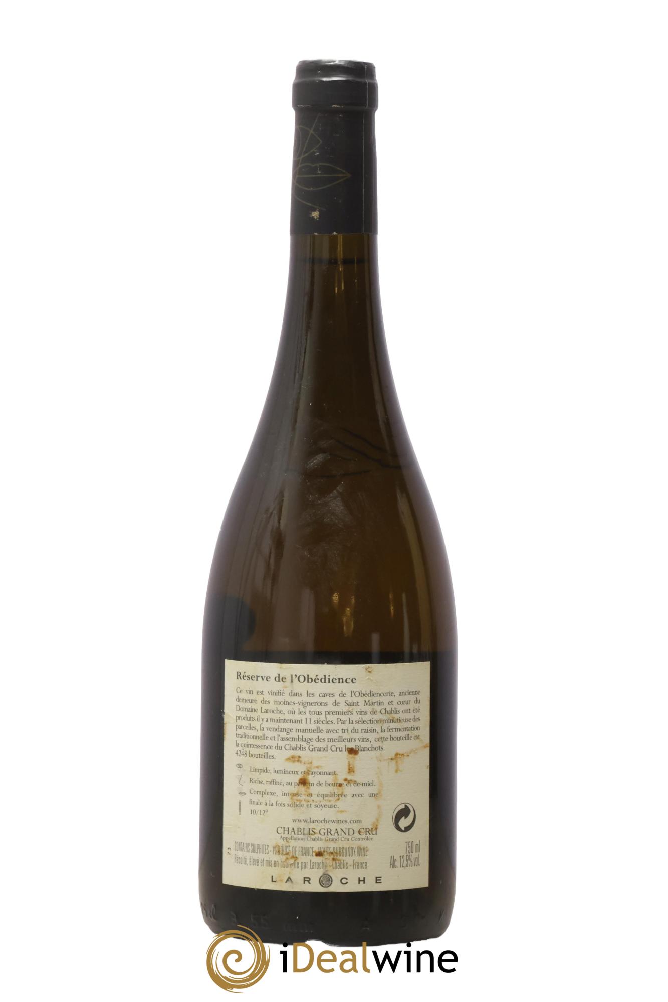 Chablis Grand Cru Les Blanchots - Réserve de l'Obédience Domaine Laroche 2003 - Lot of 1 bottle - 1