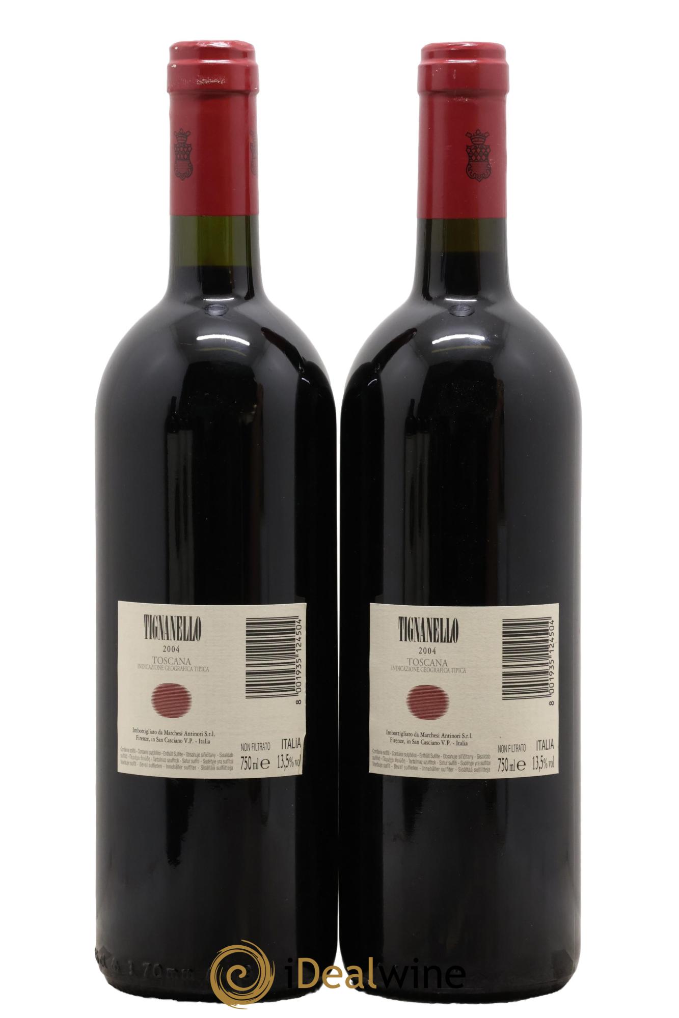 Toscana IGT Tignanello Tenuta Tignanello - Marchesi Antinori 2004 - Lot de 2 bouteilles - 1