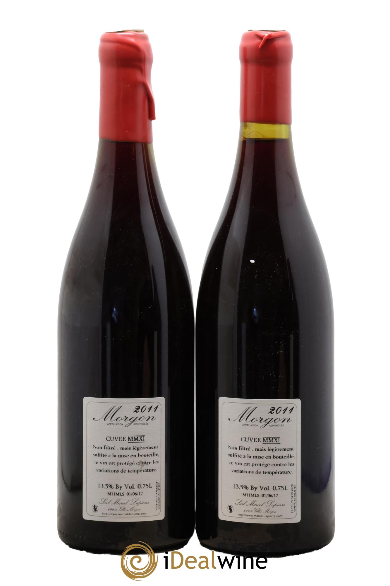 Morgon Cuvée Marcel Lapierre Marcel Lapierre (Domaine) 2011 - Lot of 2 bottles - 1