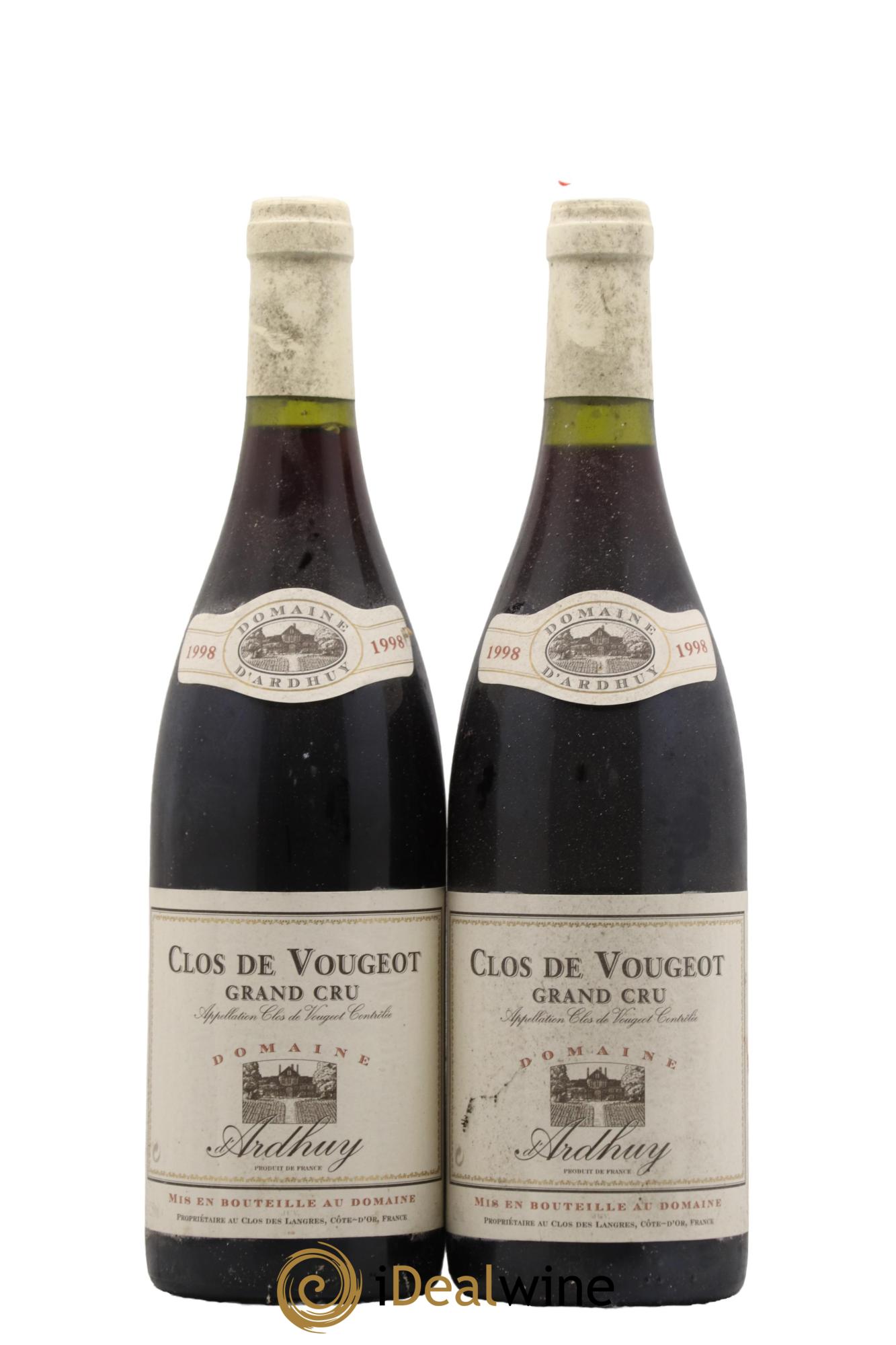 Clos de Vougeot Grand Cru Domaine d Ardhuy 1998 - Lot de 2 bouteilles - 0