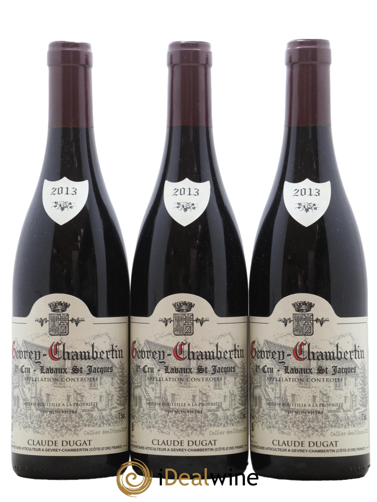 Gevrey-Chambertin 1er Cru Lavaux Saint-Jacques Claude Dugat 2013 - Lot de 3 bouteilles - 0