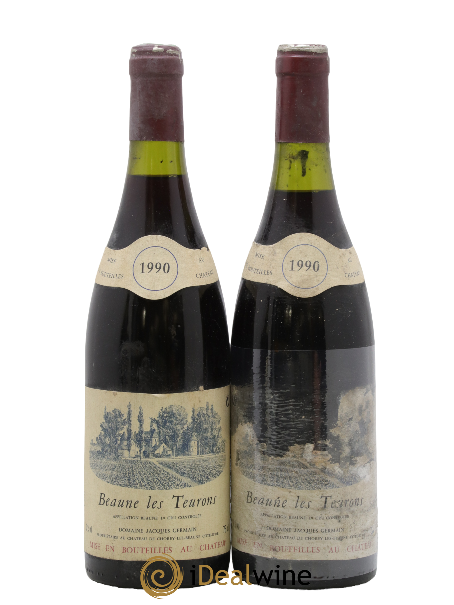 Beaune 1er Cru Les Teurons J. Germain 1990 - Lot de 2 bouteilles - 0