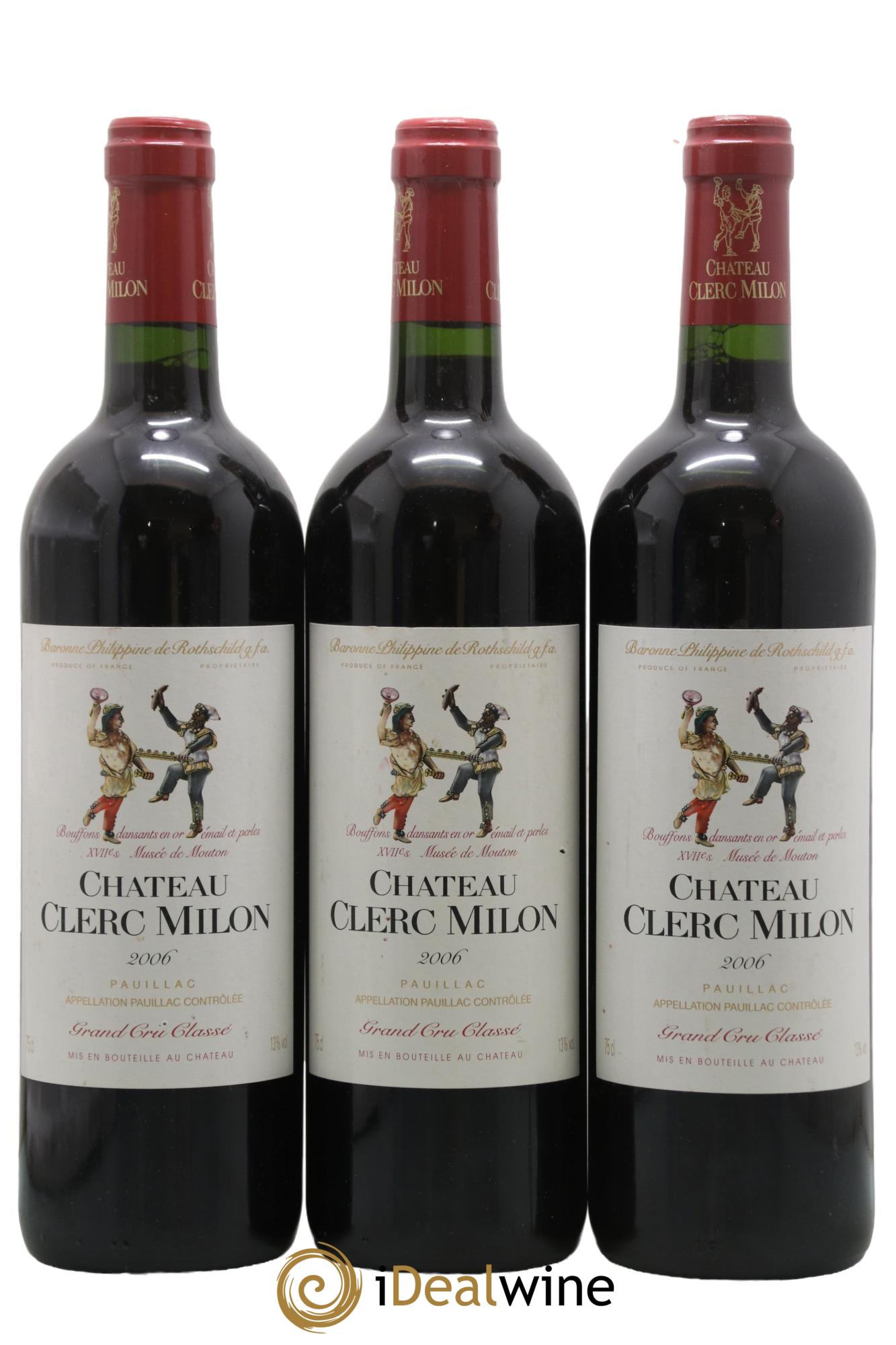 Château Clerc Milon 5ème Grand Cru Classé 2006 - Lot of 3 bottles - 0