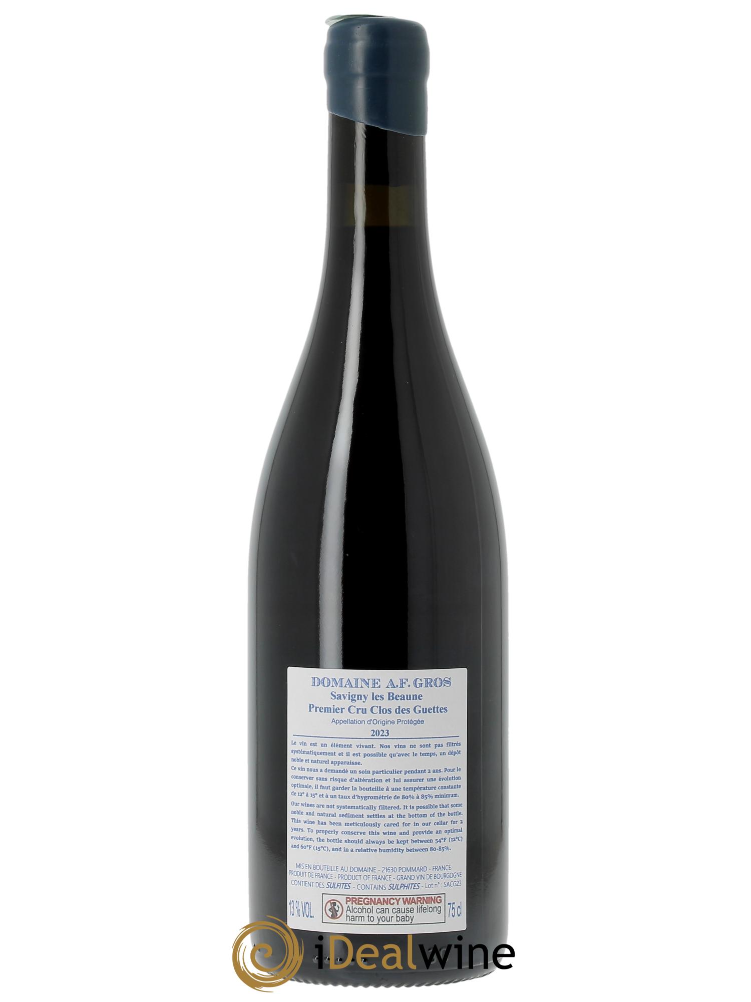 Savigny-lès-Beaune 1er Cru Clos des Guettes A.-F. Gros 2023 - Lot de 1 bouteille - 1