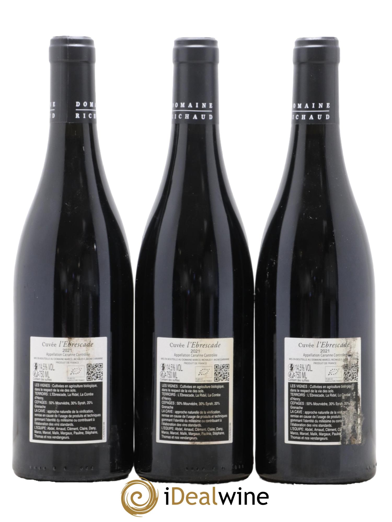 Cairanne Ebrescade Marcel Richaud 2021 - Lot de 3 bouteilles - 1