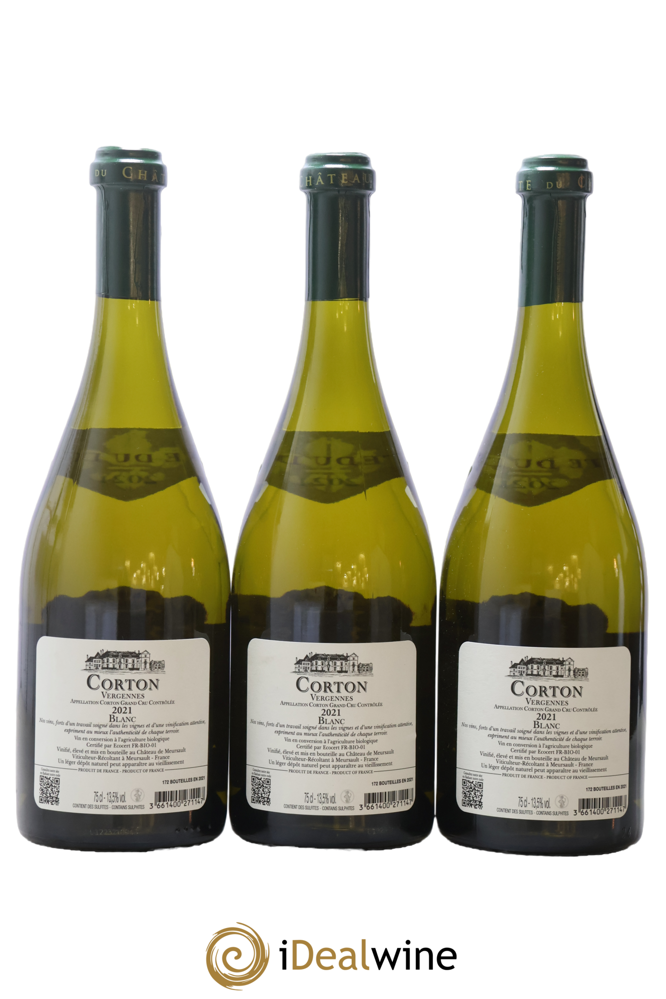 Corton-Vergennes Grand Cru Château de Meursault 2021 - Lot de 3 bouteilles - 1