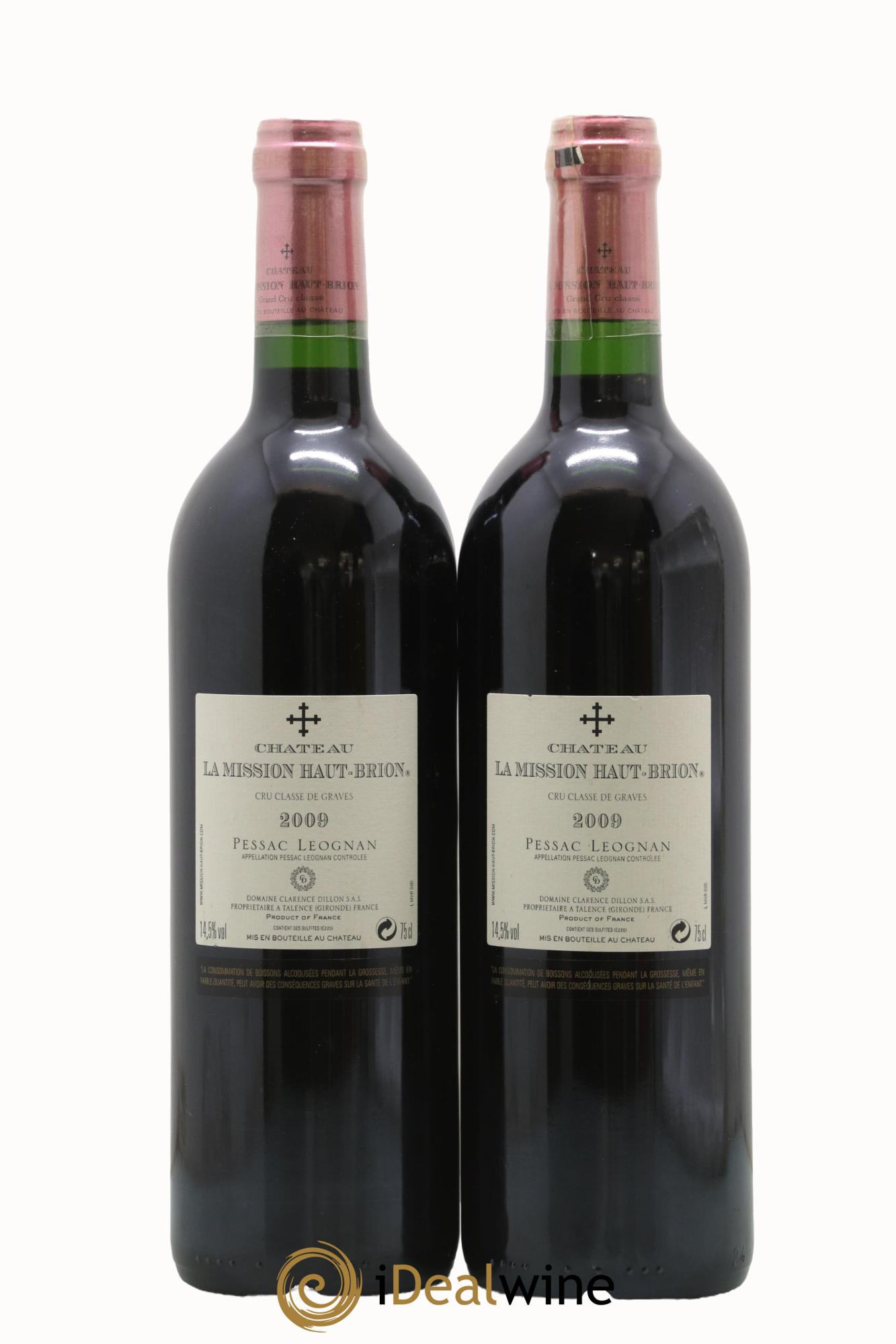 Château la Mission Haut-Brion Cru Classé de Graves 2009 - Lot de 2 bouteilles - 1