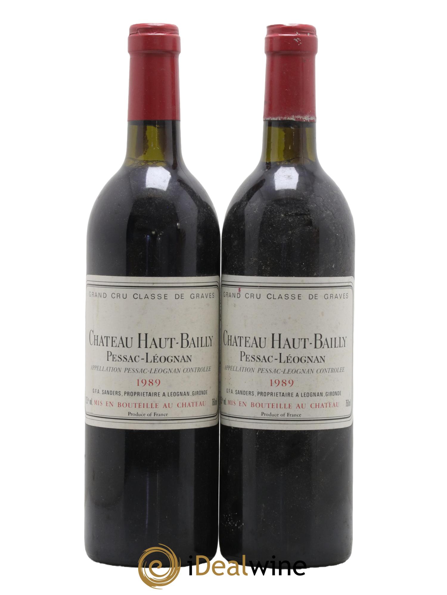 Château Haut-Bailly Cru Classé de Graves 1989 - Lot de 2 bouteilles - 0