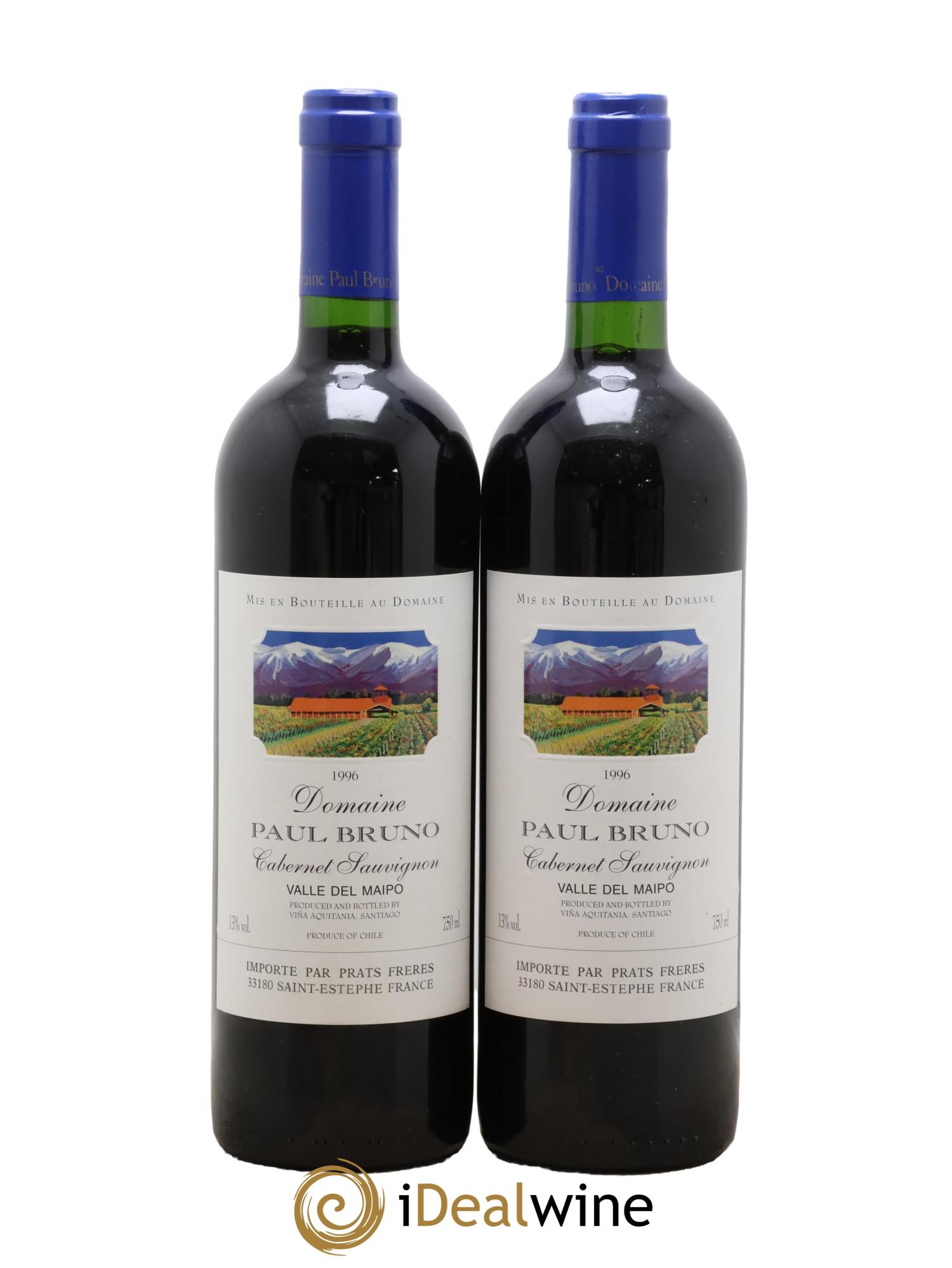 Maipo Domaine Paul Bruno Cabernet Sauvignon 1996 - Lot of 2 bottles - 0
