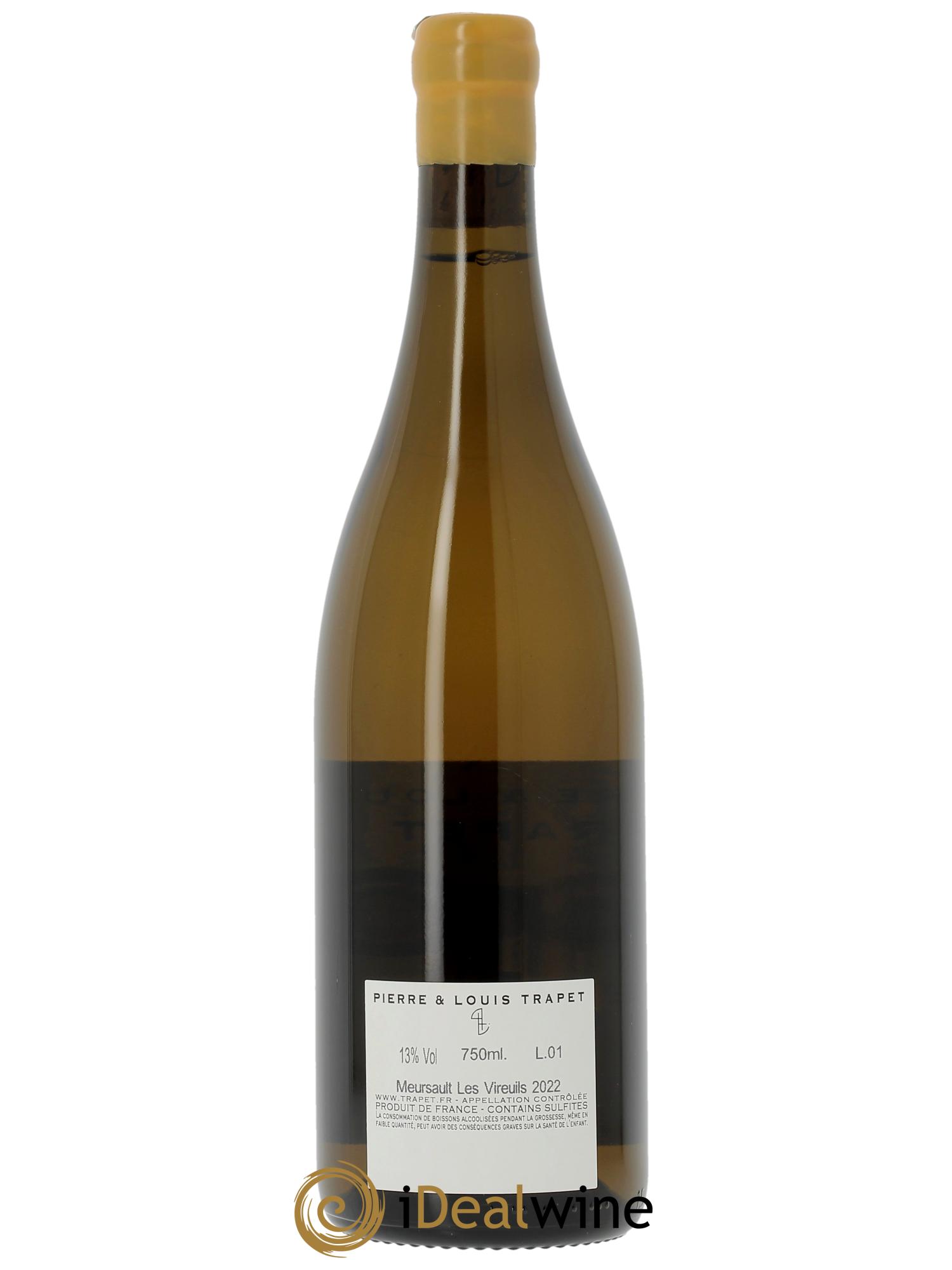 Meursault Les Vireuils Pierre et Louis Trapet 2022 - Lot de 1 bouteille - 1
