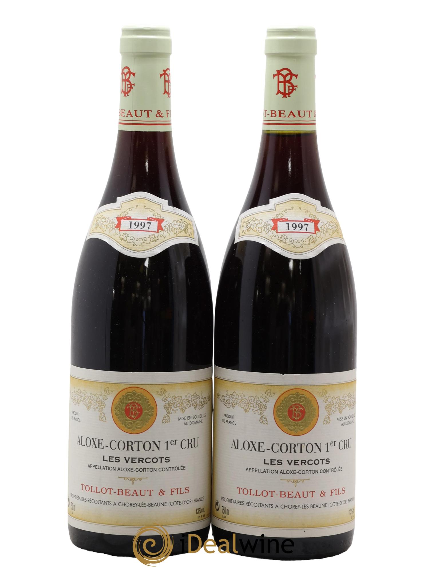 Aloxe-Corton 1er Cru Les Vercots Tollot Beaut (Domaine) 1997 - Posten von 2 Flaschen - 0