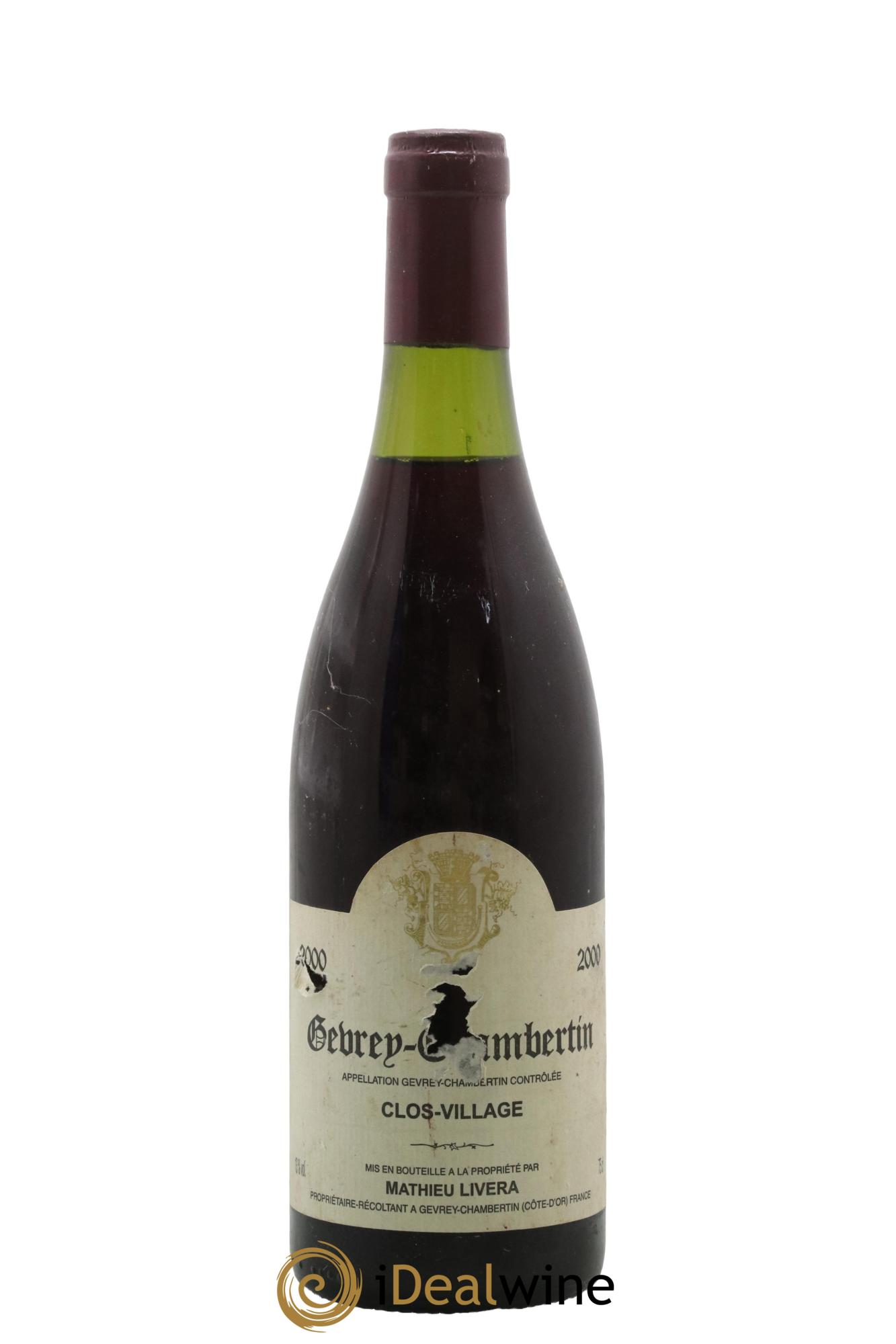 Gevrey-Chambertin Clos Village Mathieu Livera 2000 - Lot de 1 bouteille - 0