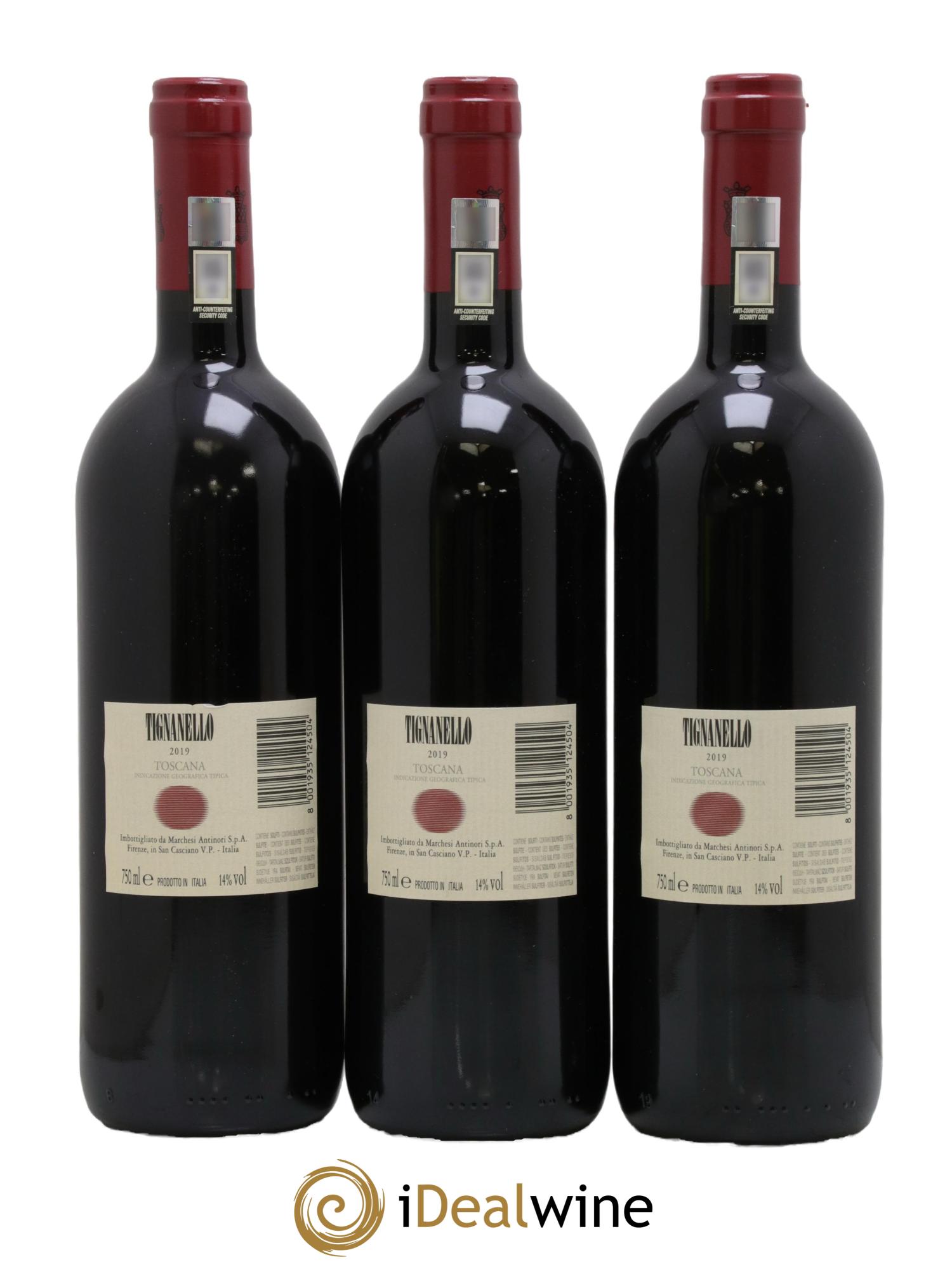Toscana IGT Tignanello Tenuta Tignanello - Marchesi Antinori 2019 - Lot of 3 bottles - 1