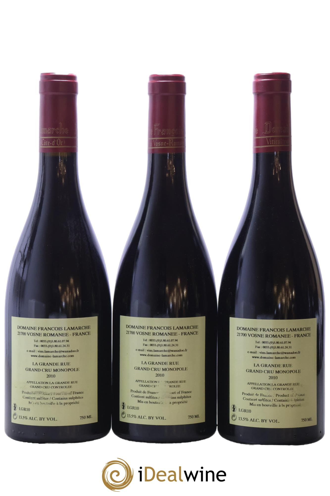 La Grande Rue Grand Cru Lamarche (Domaine) 2010 - Lotto di 3 bottiglie - 1