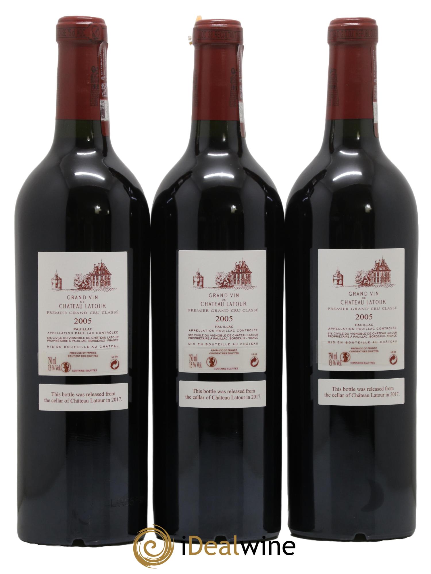 Château Latour 1er Grand Cru Classé 2005 - Lot de 3 bouteilles - 1