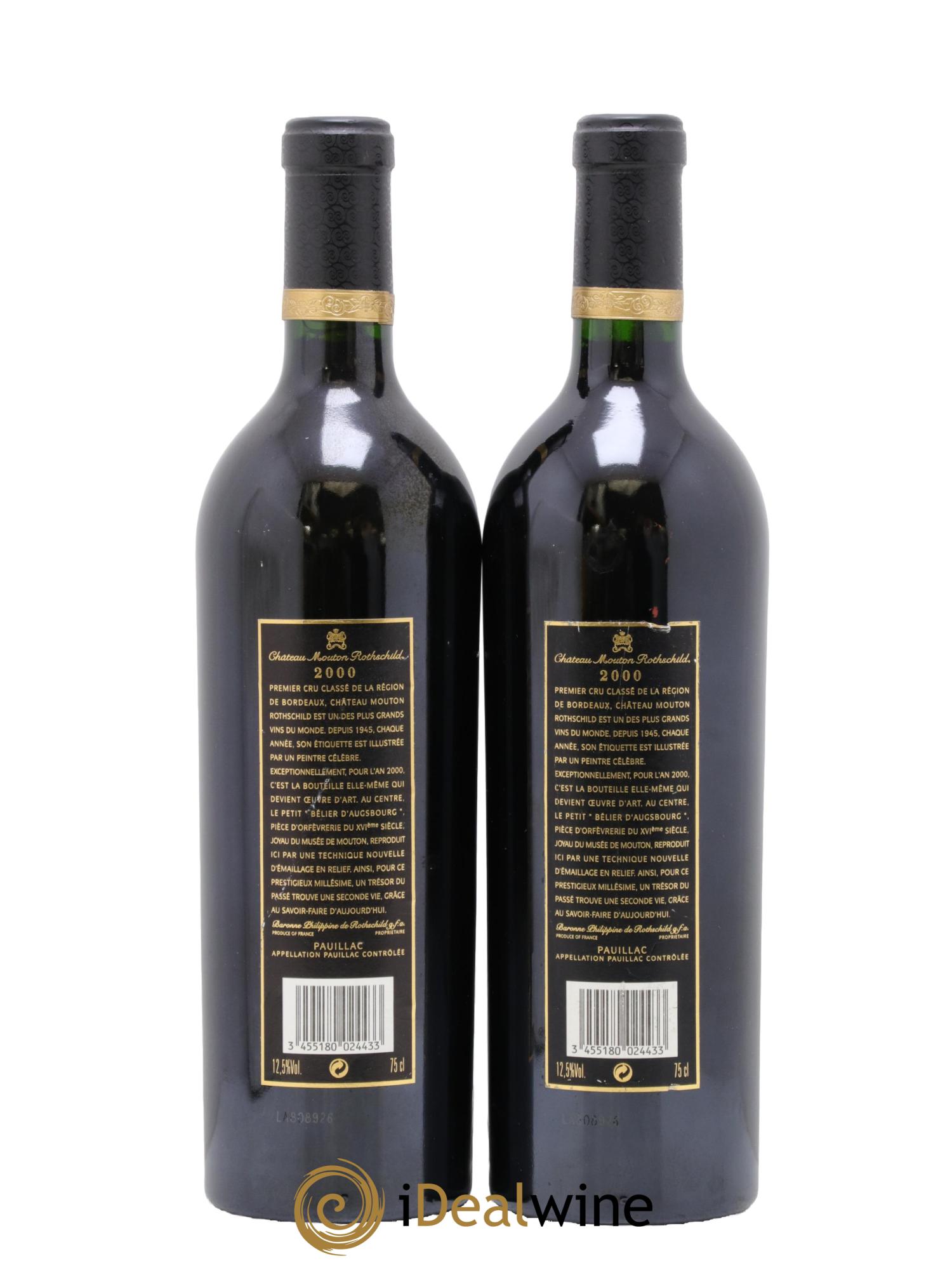 Château Mouton Rothschild 1er Grand Cru Classé 2000 - Lot of 2 bottles - 1