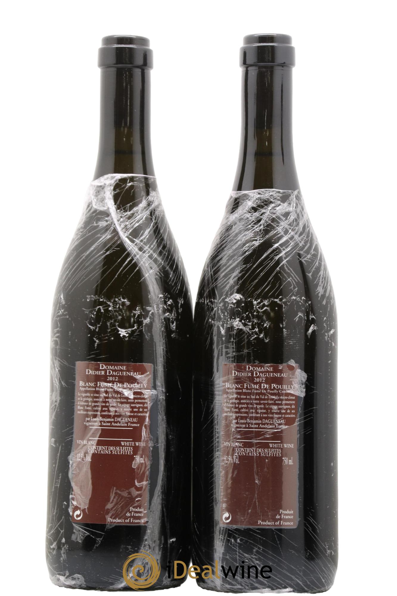 Vin de France (anciennement Pouilly-Fumé) Pur Sang Dagueneau (Domaine Didier - Louis-Benjamin) 2012 - Lot de 2 bouteilles - 1