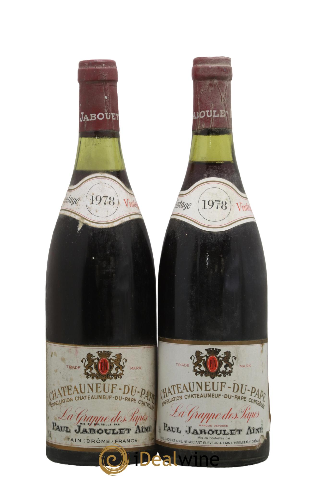 Châteauneuf-du-Pape La Grappe des Papes Jaboulet 1978 - Lot de 2 bouteilles - 0