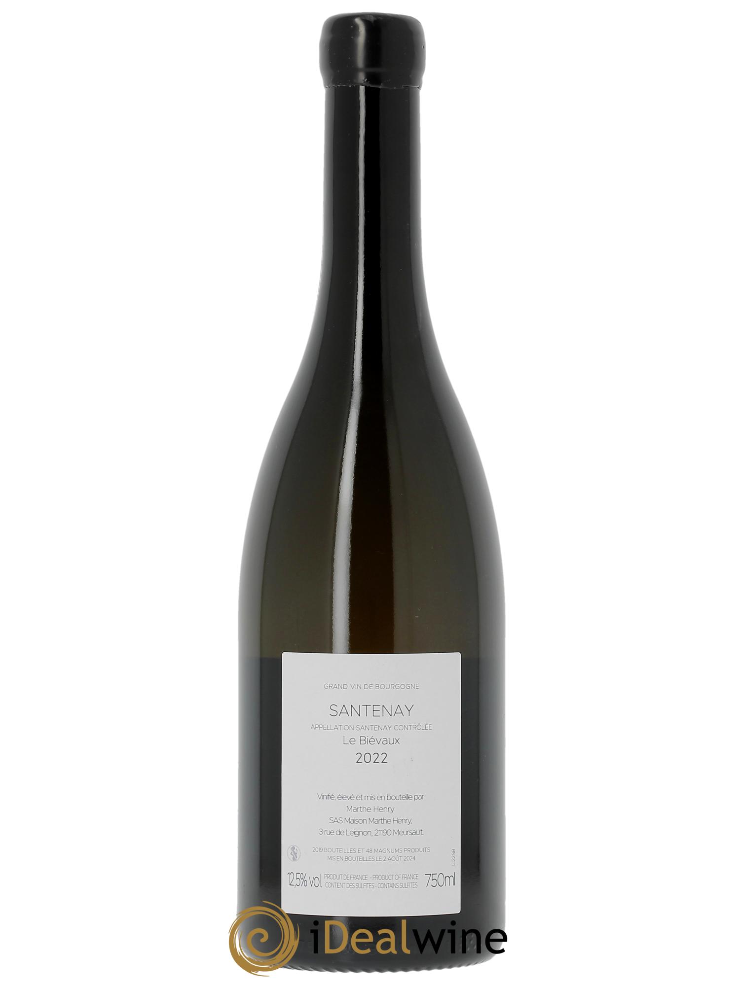 Santenay Le Biévaux Marthe Henry 2022 - Lot de 1 bouteille - 1
