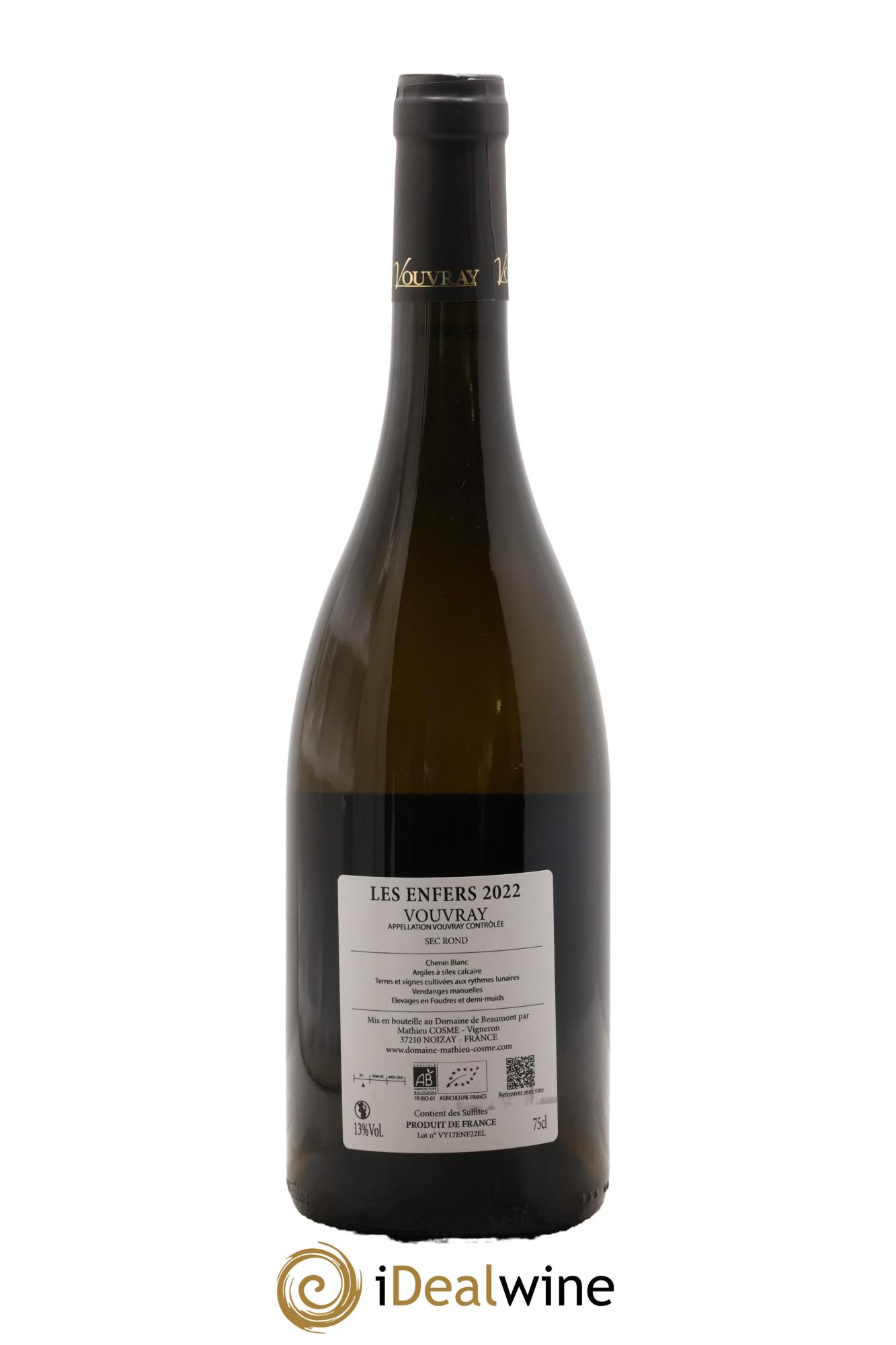 Vouvray Les Enfers Mathieu Cosme 2022 - Posten von 1 Flasche - 1