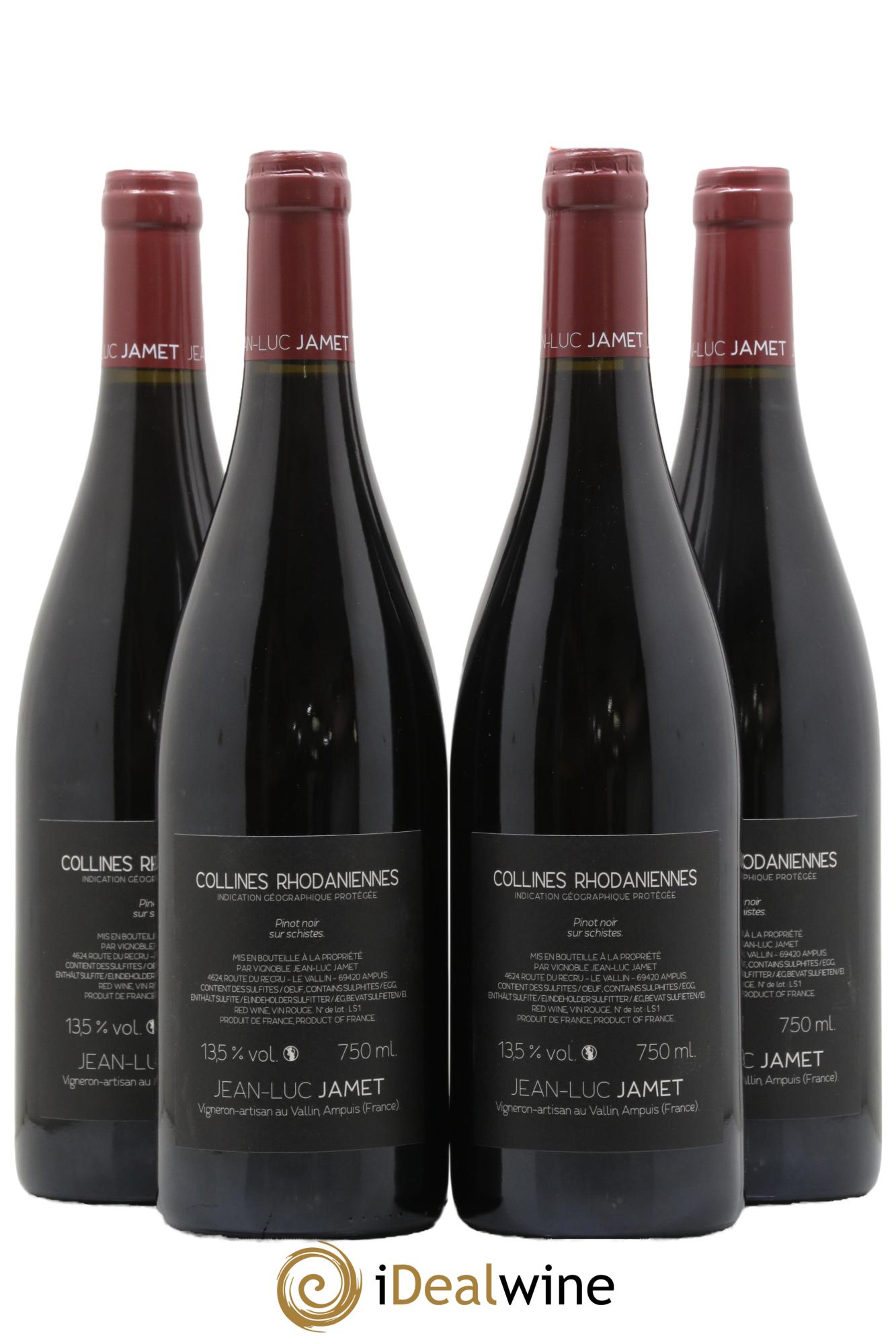 Collines Rhodaniennes Pinot Noir Schistes Jean Luc Jamet 2022 - Lot de 4 bouteilles - 1