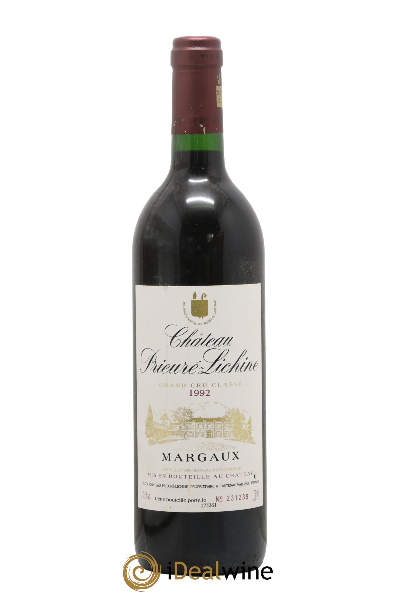 Château Prieuré Lichine 4ème Grand Cru Classé 1992 - Lot de 1 bouteille - 0