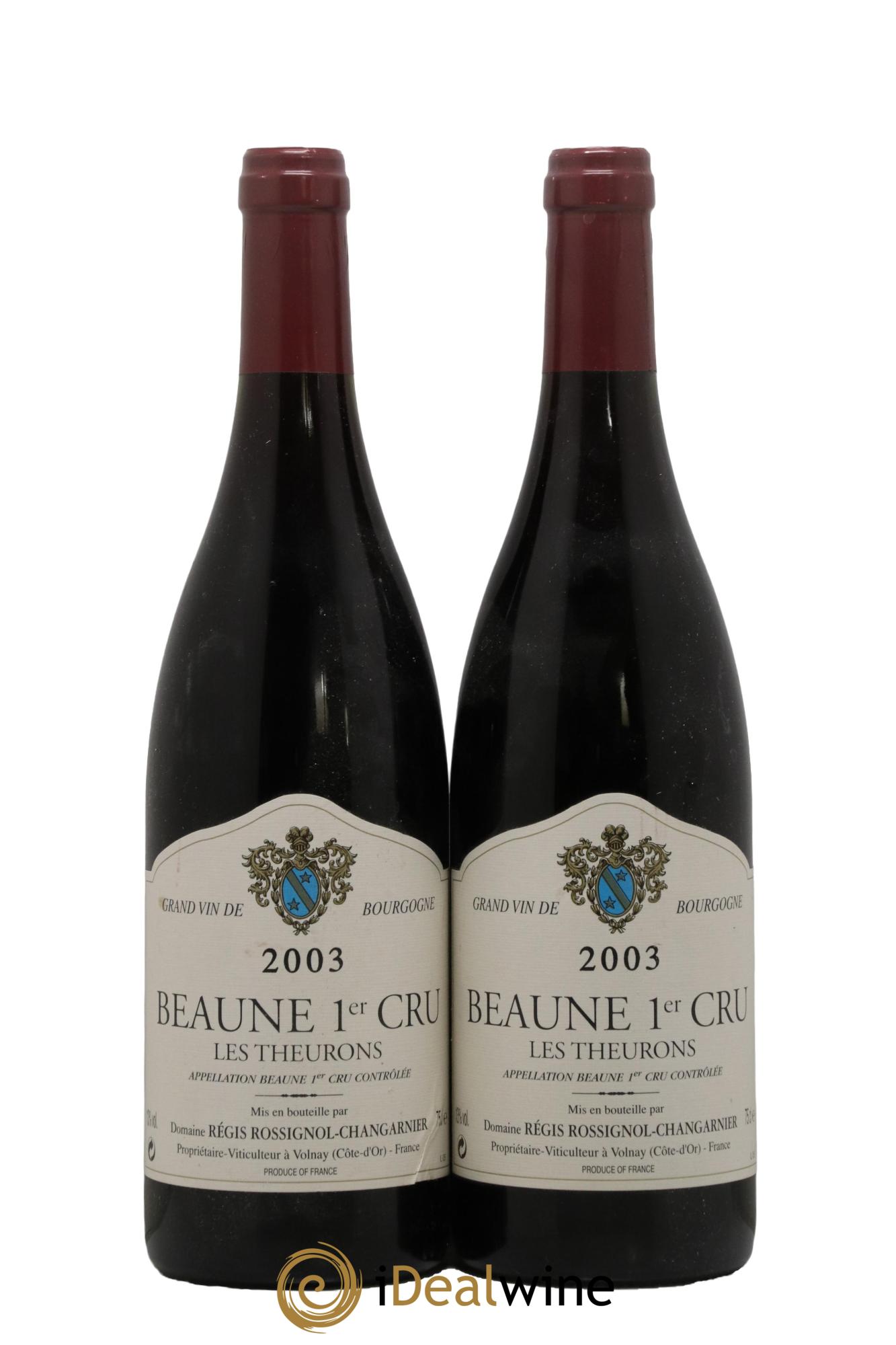 Beaune 1er Cru Les Theurons Rossignol Changarnier 2003 - Lot de 2 bouteilles - 0