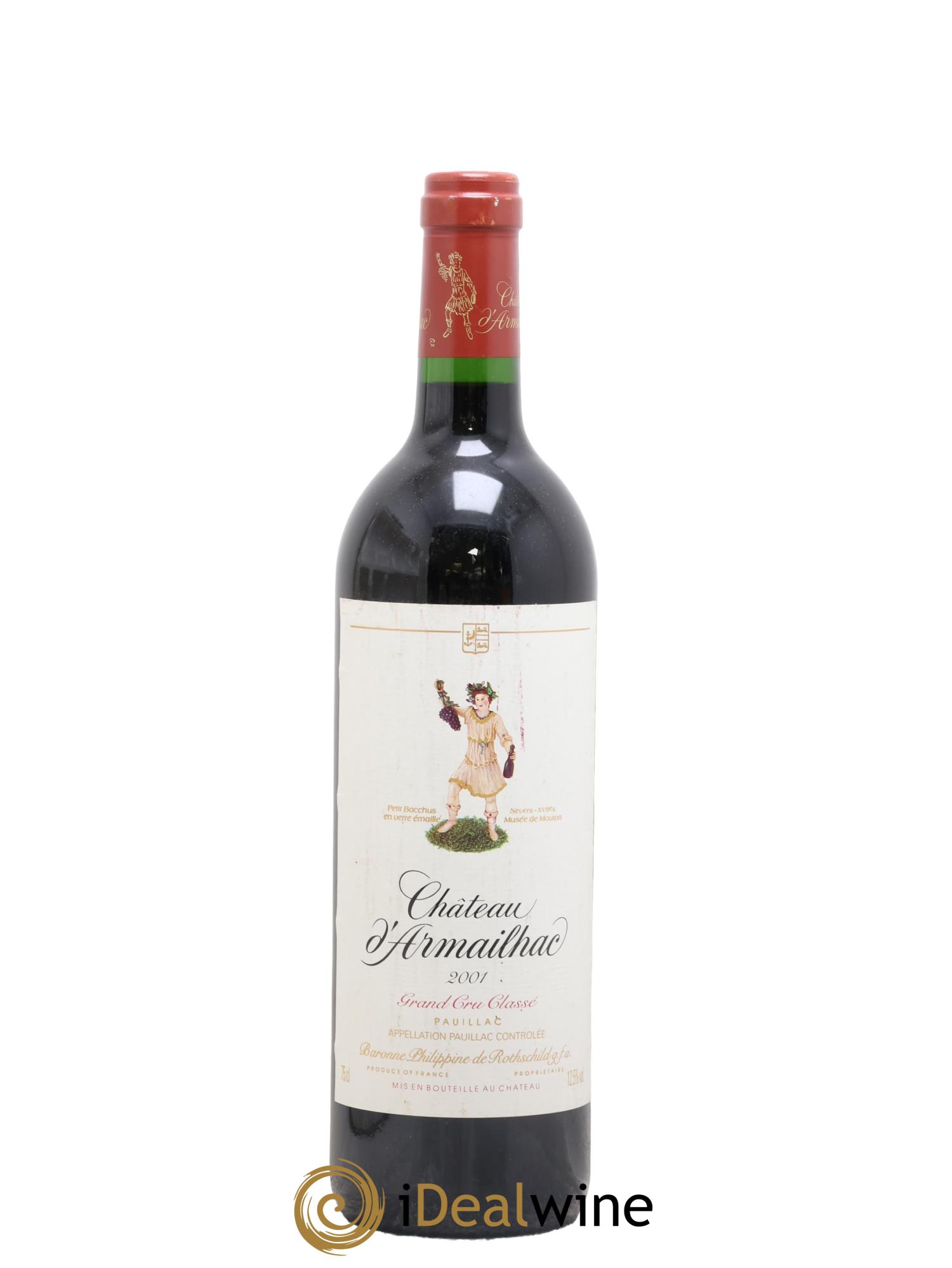 Château d' Armailhac - Mouton Baron(ne) Philippe 5ème Grand Cru Classé 2001 - Lot de 1 bouteille - 0