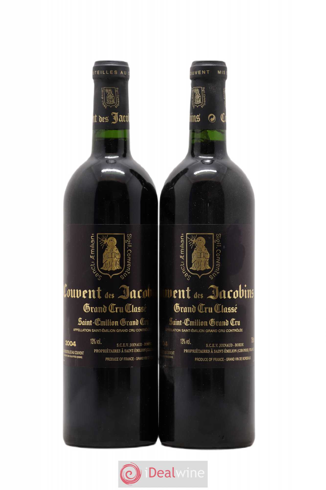 Château Couvent des Jacobins Grand Cru Classé 2004 - Lot de 2 bouteilles - 0