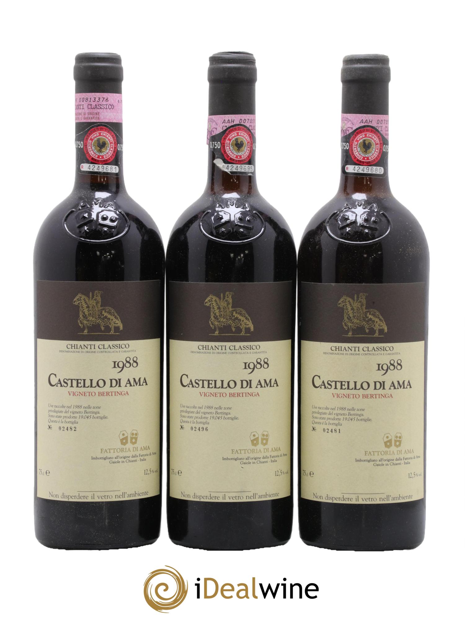 Chianti Classico DOCG Vingeto Bertinga Castello di Ama 1988 - Lot de 6 bouteilles - 2