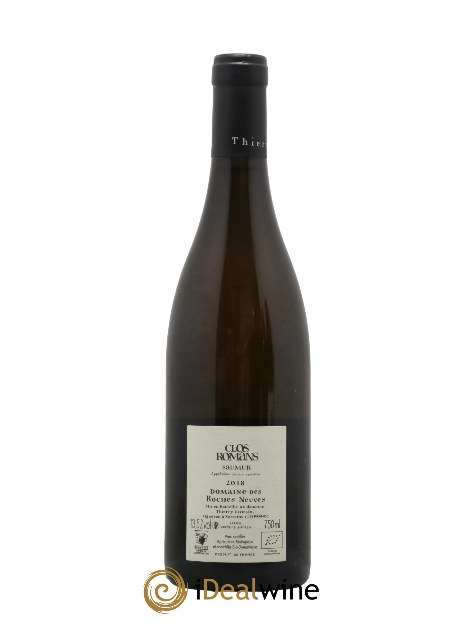 Saumur Clos Romans Domaine des Roches Neuves - Thierry Germain 2018 - Lot de 1 bouteille - 1