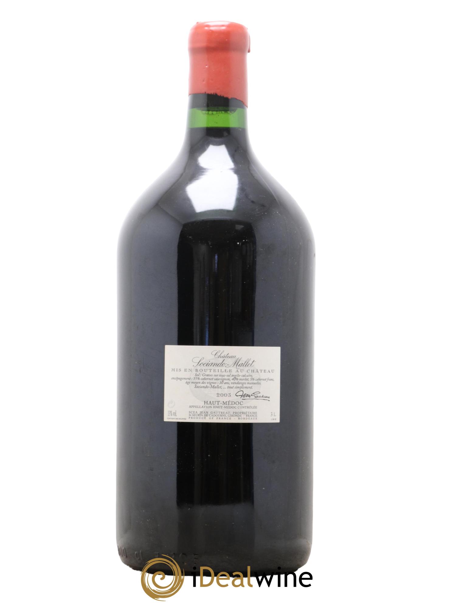Château Sociando Mallet 2003 - Lot de 1 double magnum - 1