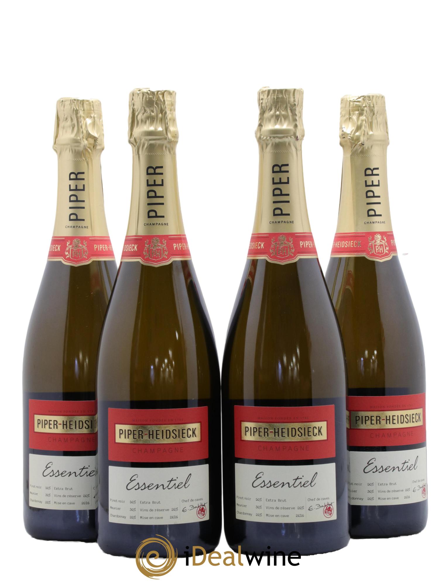 Essentiel Extra-Brut Piper Heidsieck - Lot of 4 bottles - 0