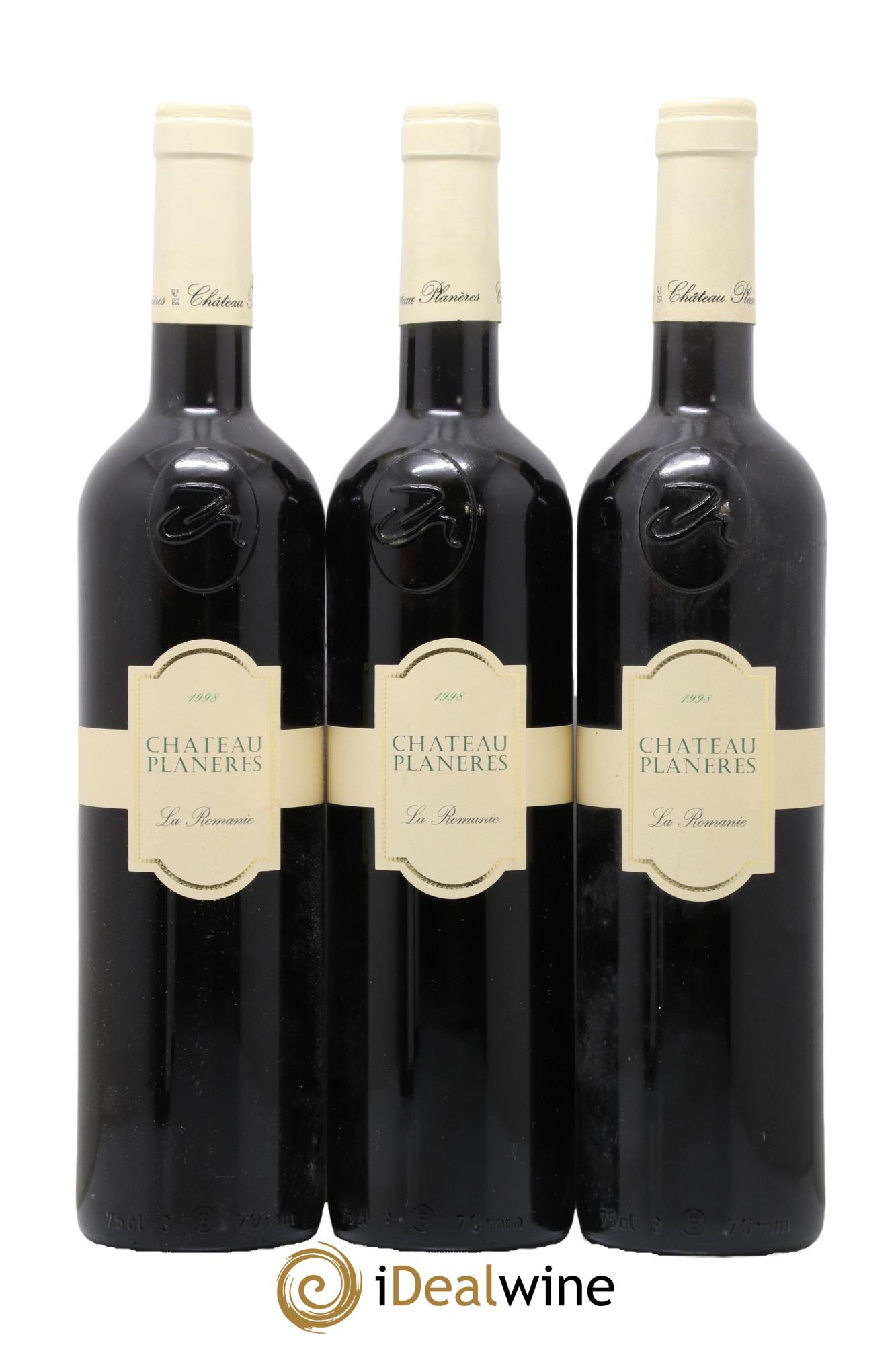 Côtes du Roussillon La Romanie Château Planères 1998 - Lot de 3 bouteilles - 0