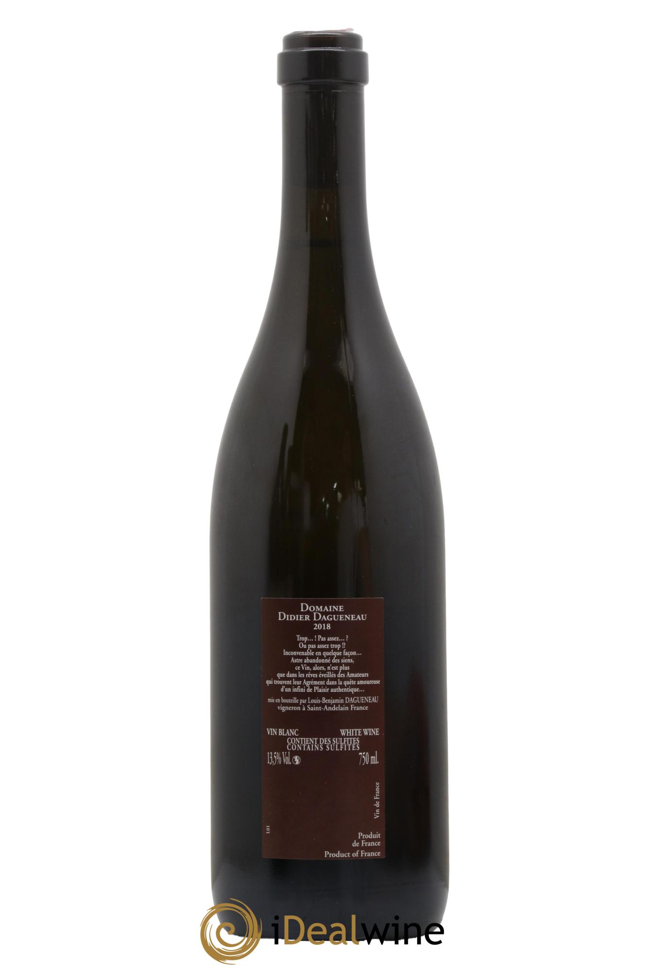 Vin de France (anciennement Pouilly-Fumé) Pur Sang Dagueneau (Domaine Didier - Louis-Benjamin) 2018 - Lot of 1 bottle - 1
