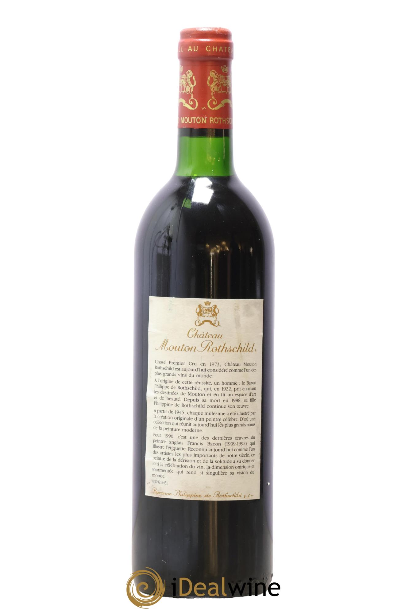 Château Mouton Rothschild 1er Grand Cru Classé 1990 - Lot de 1 bouteille - 1