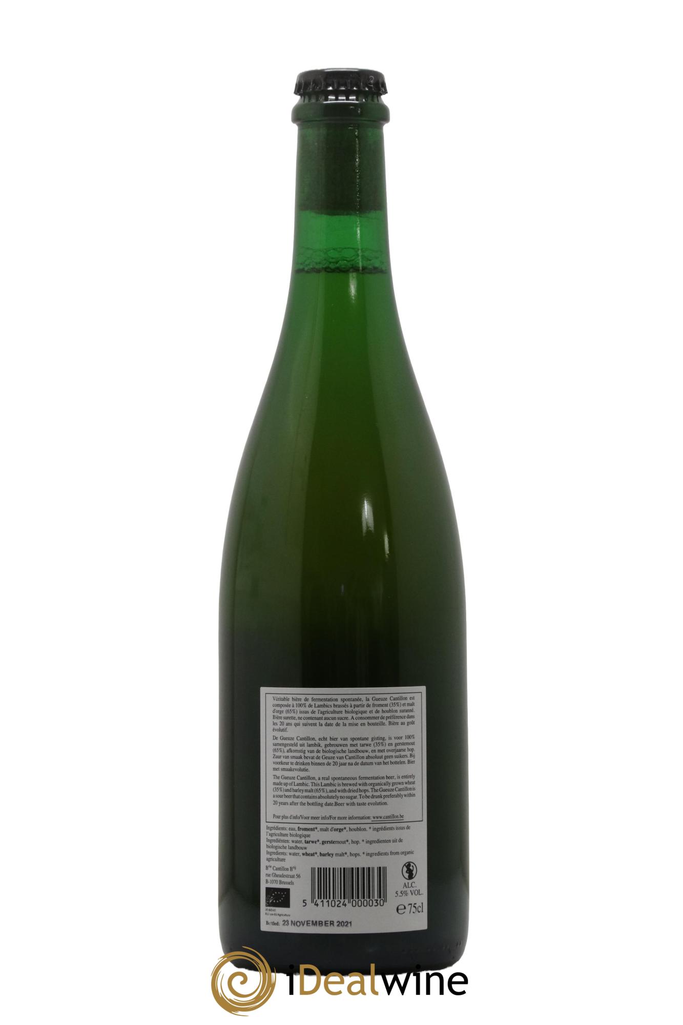 Bière Lambic Bio new label Gueuze Cantillon - Lot de 1 bouteille - 1