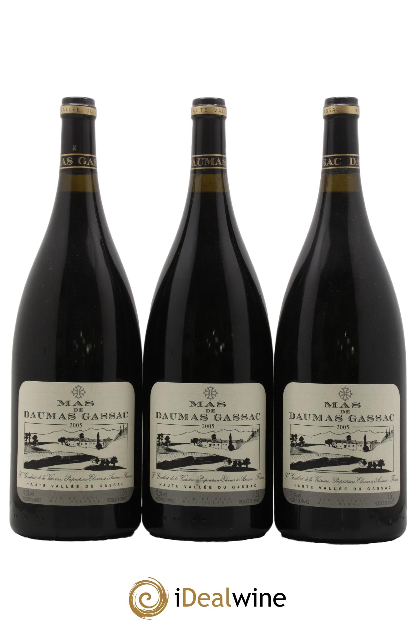 IGP Pays d'Hérault (Vin de Pays de l'Hérault) Mas de Daumas Gassac 2005 - Lot of 3 magnums - 0
