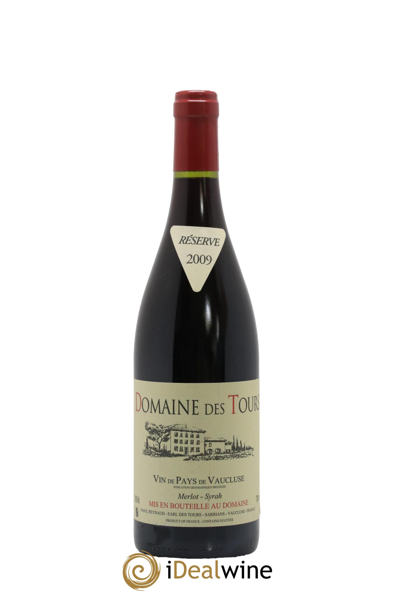 Vaucluse Domaine des Tours Merlot-Syrah Emmanuel Reynaud 2009 - Lot de 1 bouteille - 0