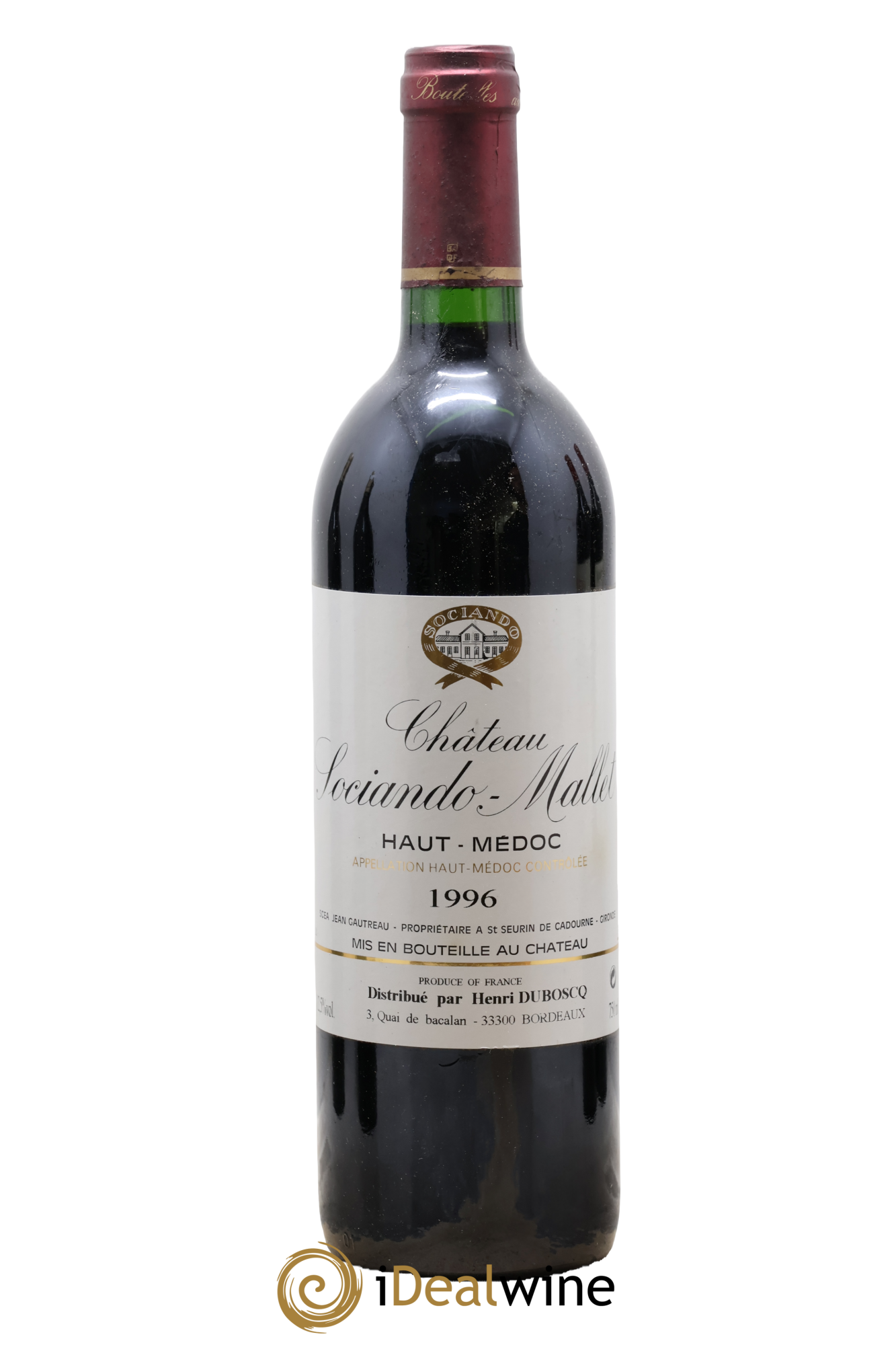 Château Sociando Mallet 1996 - Lot de 1 bouteille - 0