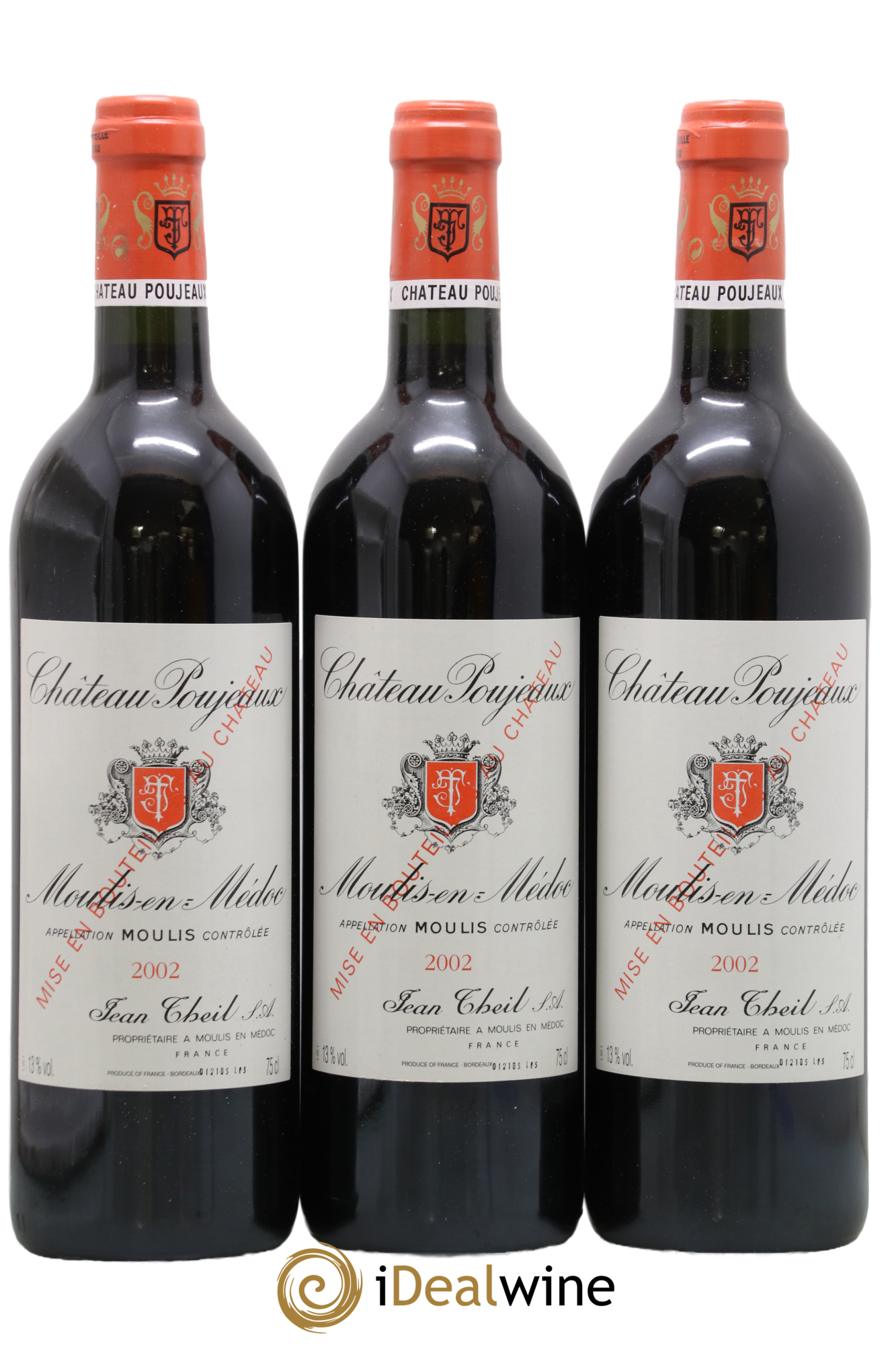 Château Poujeaux 2002 - Lot de 3 bouteilles - 0