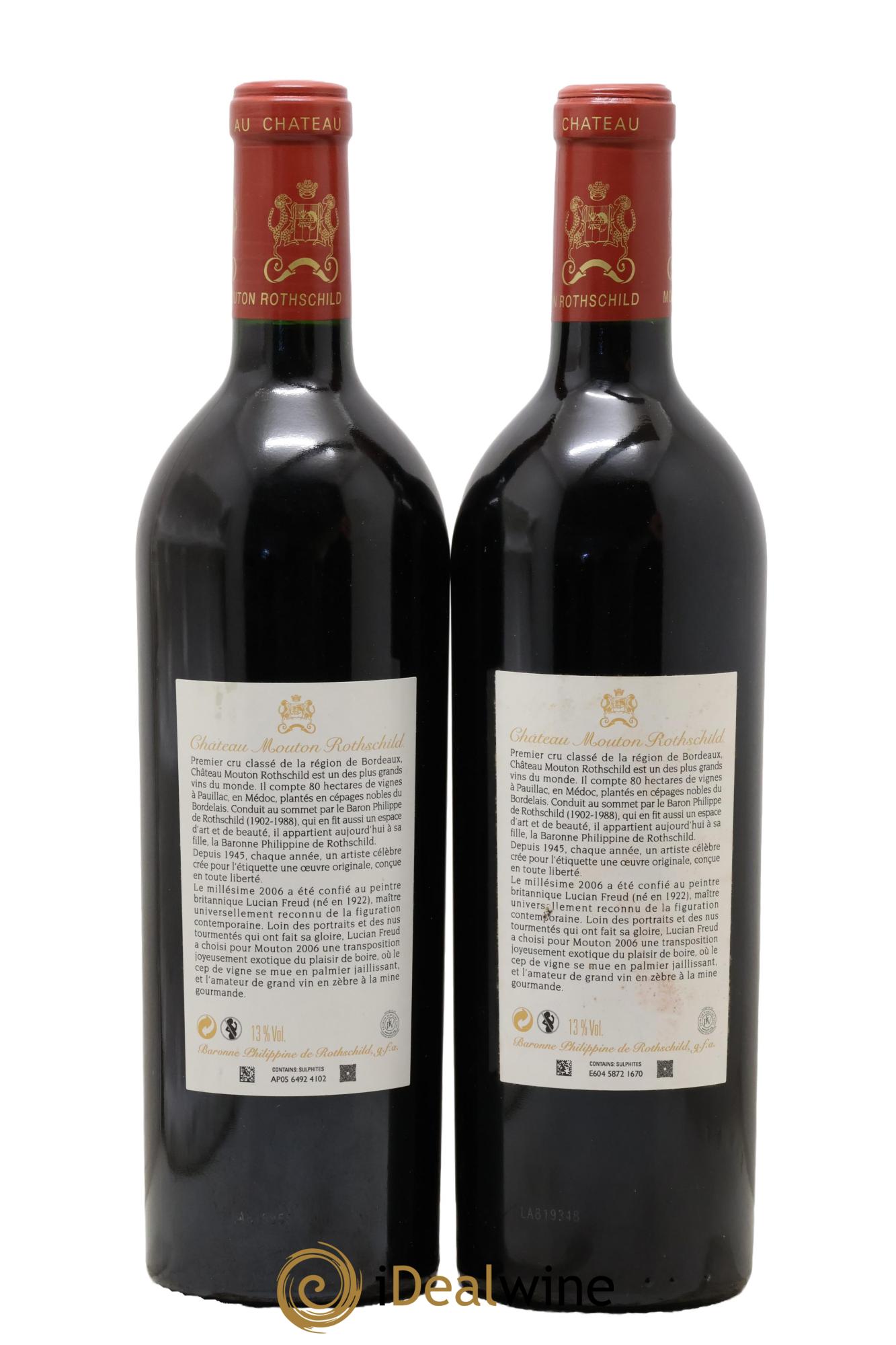 Château Mouton Rothschild 1er Grand Cru Classé 2006 - Lot of 2 bottles - 1