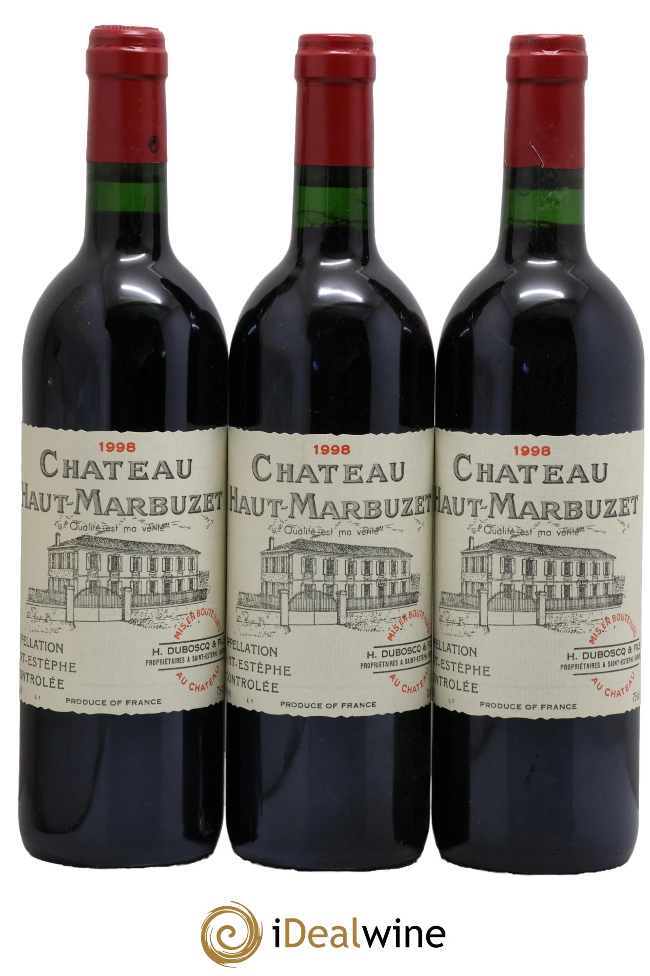 Château Haut Marbuzet 1998 - Posten von 3 Flaschen - 0